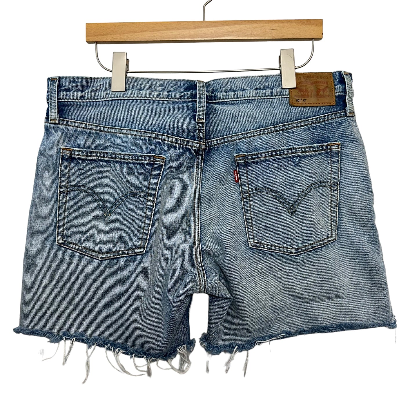 Levi's 501 CT Denim Shorts Cut Offs White Oak Cone Denim Button Fly Cotton 32