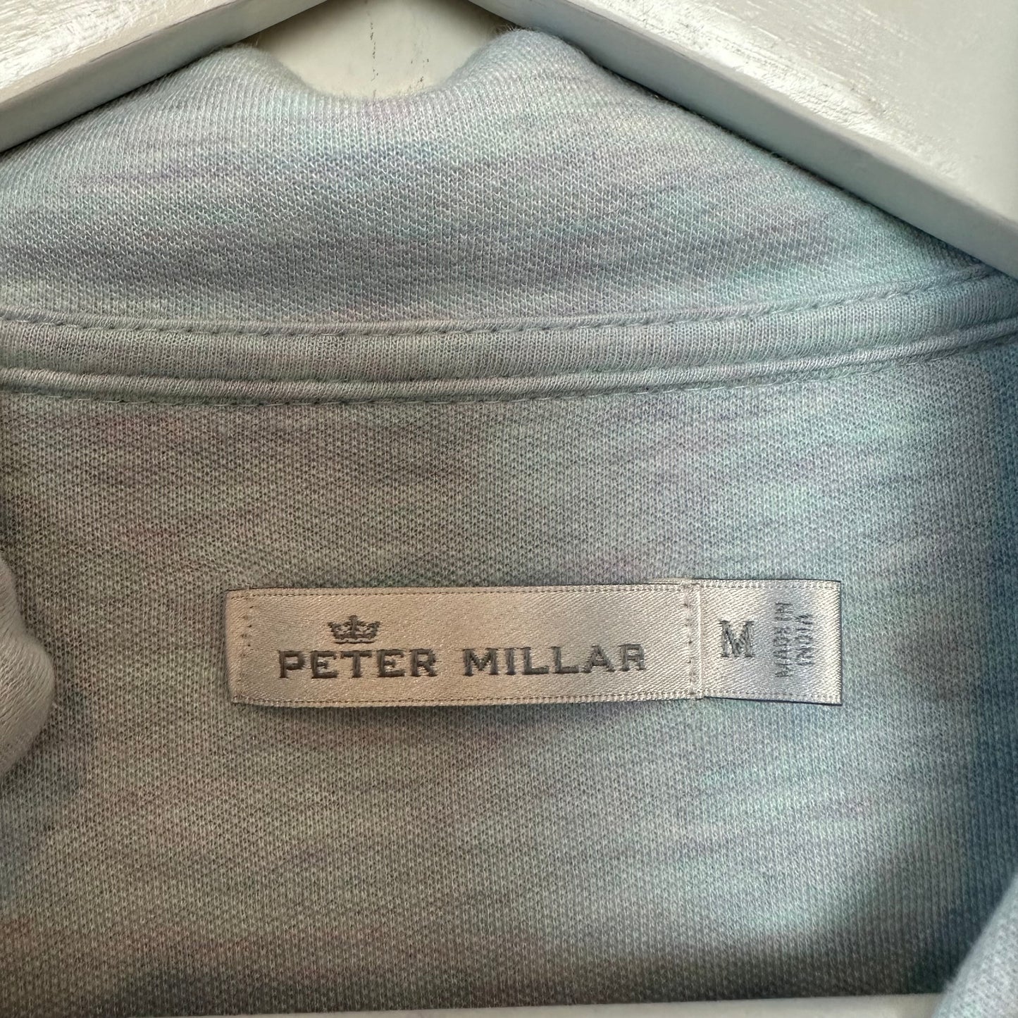 Peter Millar Quarter Zip Pullover Sweatshirt Blue Purple Mock Neck Golf Medium