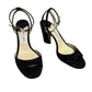 Jimmy Choo Miranda Heeled Sandals Open Toed Ankle Strap Black Suede Block Heel 41