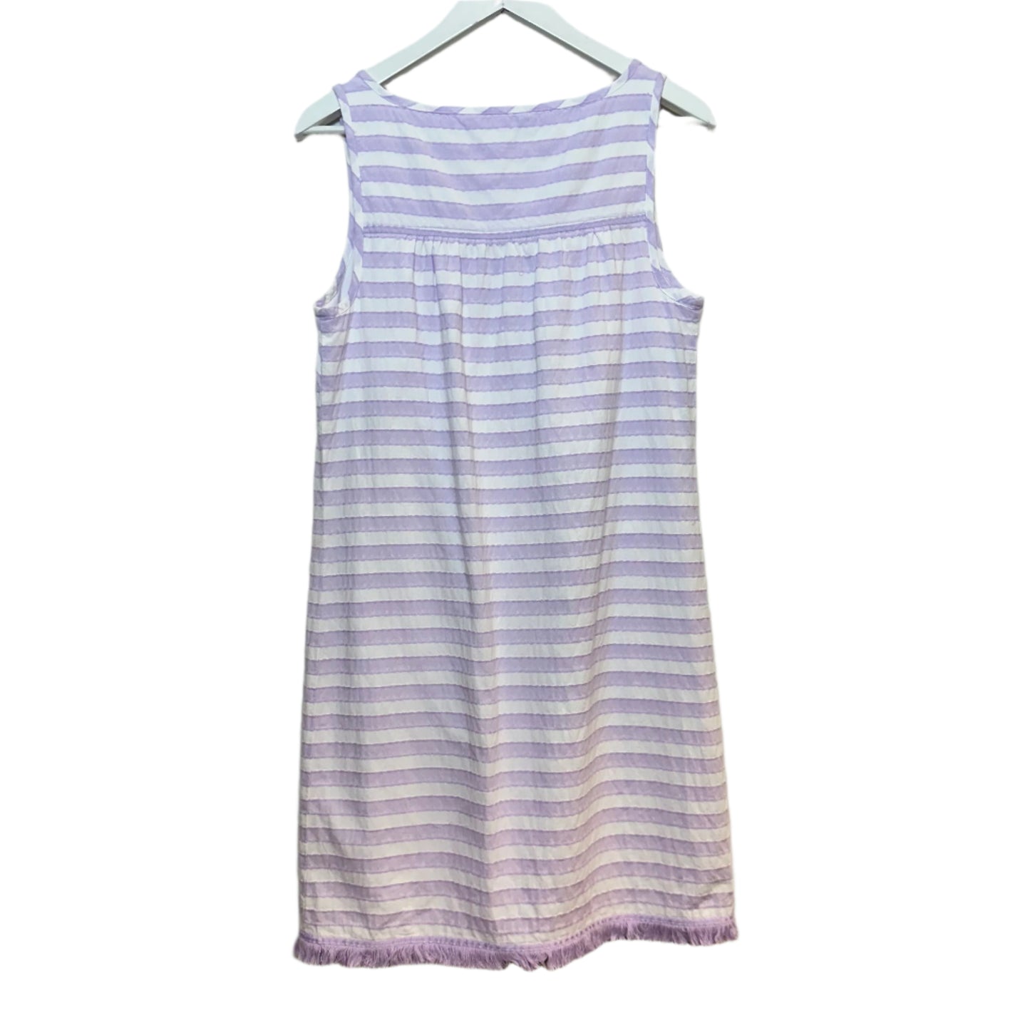 Southern Tide Corrine Striped Purple White Shift Dress Sleevless Cotton Small