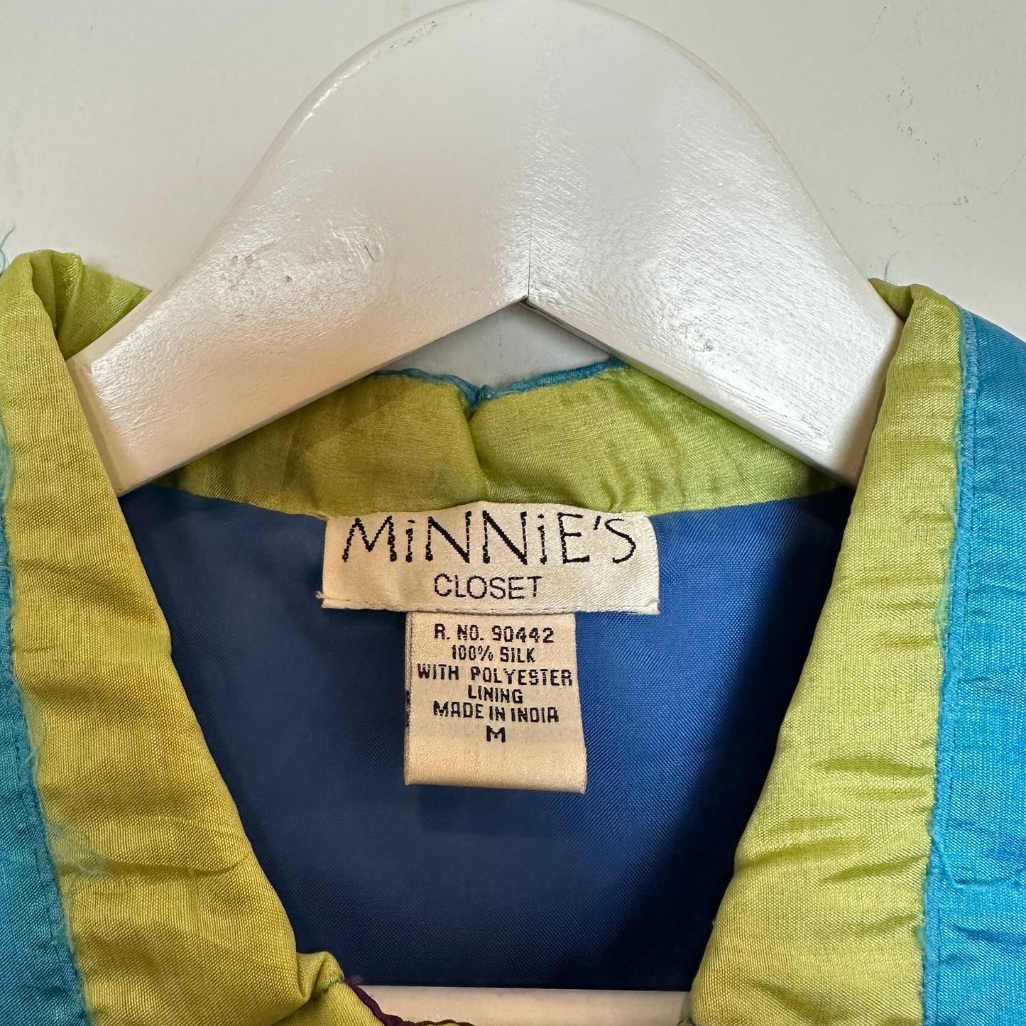 Vintage 90s Silk Jacket Minnie's Closet Butterfly Embroidered Patchwork Medium