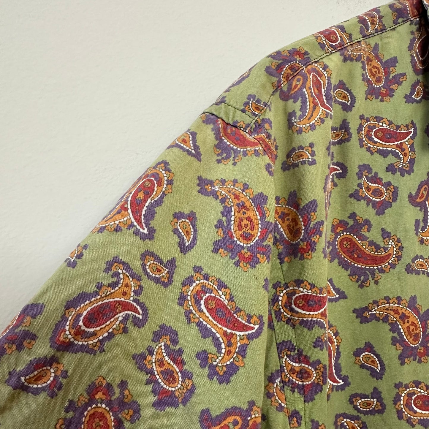 Vintage 90s Gap Paisley Short Sleeve Button Up Collared Shirt Casual Cotton Large