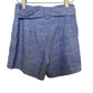 J. McLaughlin Abbie Shorts Linen Blend Tie Waist High Rise Blue Chambray 2