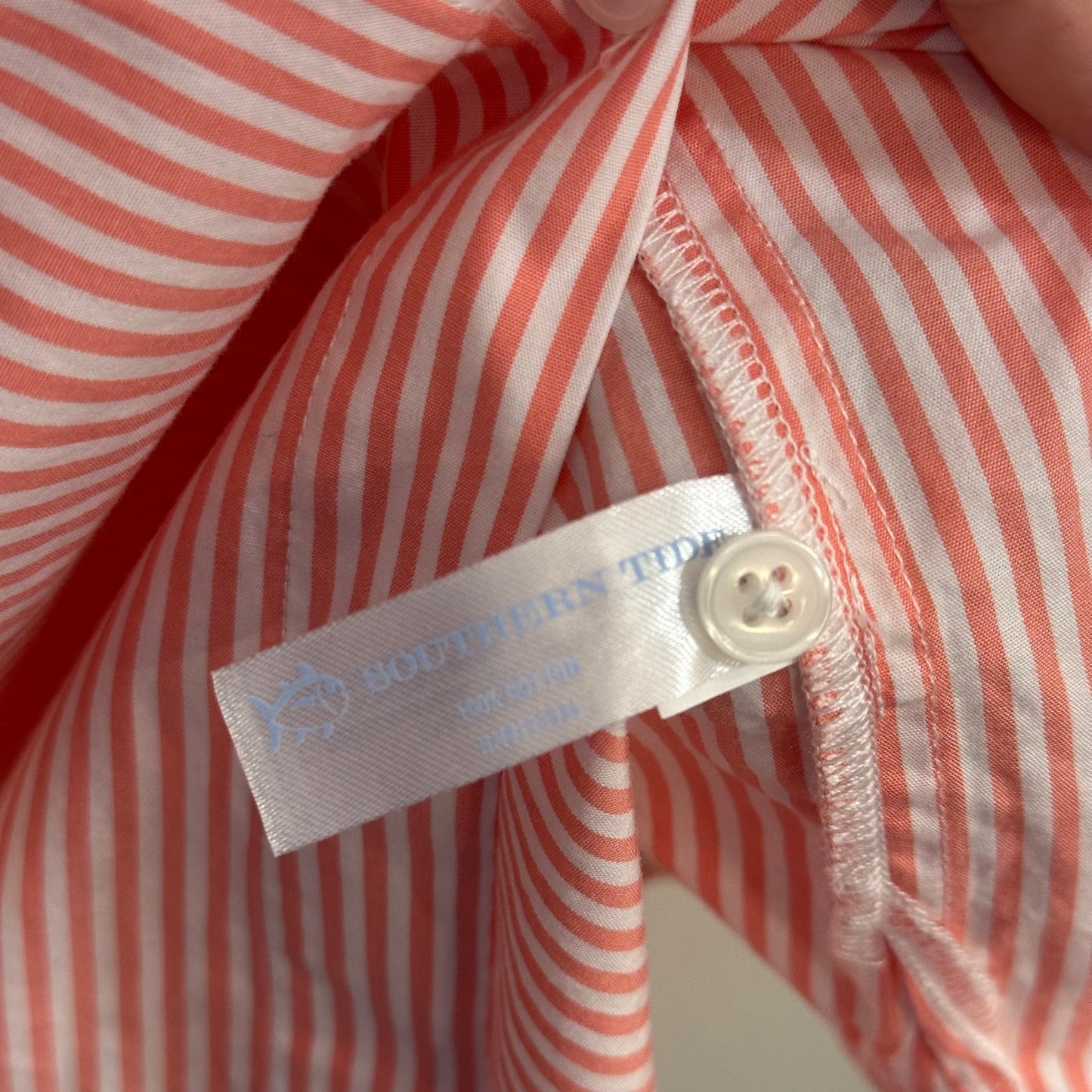 Southern Tide Cam Striped Poplin Shirt Dress Button up Collared Cotton Large