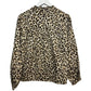 J.Crew Button Front Ruffleneck Popover Blouse Top Leopard Print Cotton Small