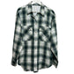 Aritzia The Group by Babaton Bricker Button Up Plaid Shirt Shacket Green White Cotton Large