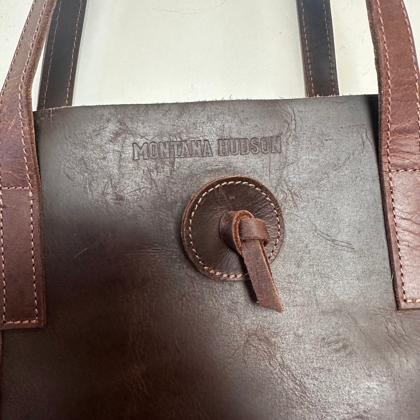 Montana Hudson Savannah Handcrafted Leather Tote Bag Purse Brown