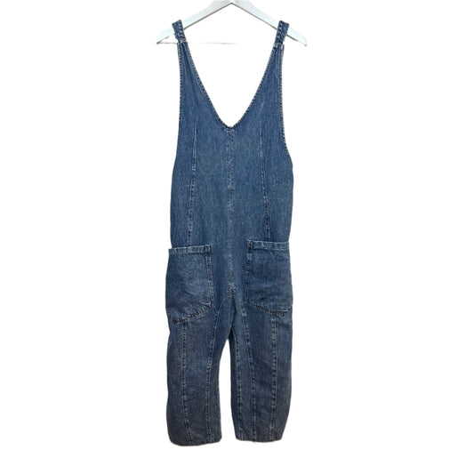 Free People We The Free High Roller Jumpsuit Denim Overalls Barrel Harem XS