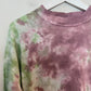 Free People Be Free Tie Dye Tee Long Sleeve Tunic Oversized Purple Green Cotton XS