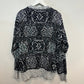 Vintage 80s 90s Method Cardigan Sweater Geometric Black Blue Purple Medium