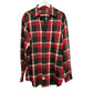 Timberland Flannel Shirt Button Down Plaid Checkered Red Green Cotton Large