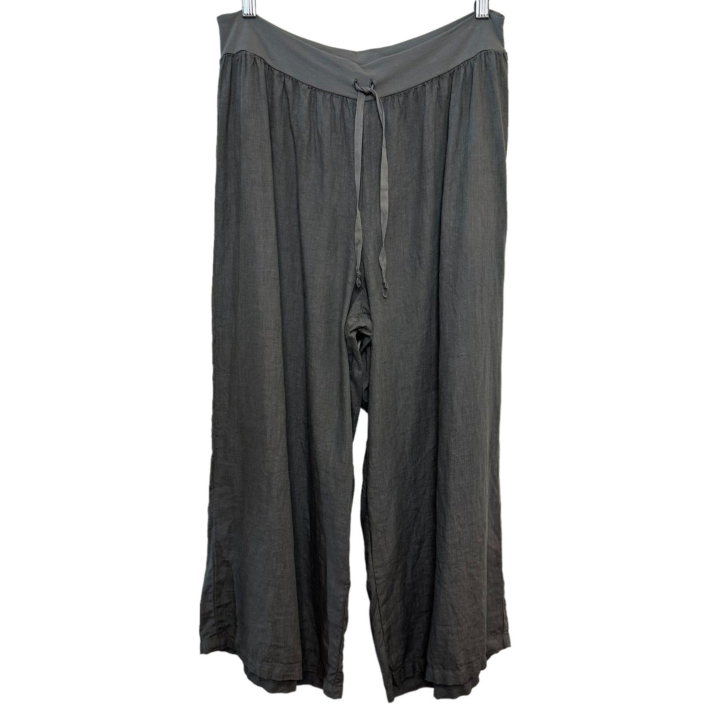 Flax Midtown Floods Linen Drawstring Pants Wide Leg Pull On Medium