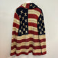 Polo Ralph Lauren American Flag Cardigan Sweater Chunky Knit Shawl Collar USA