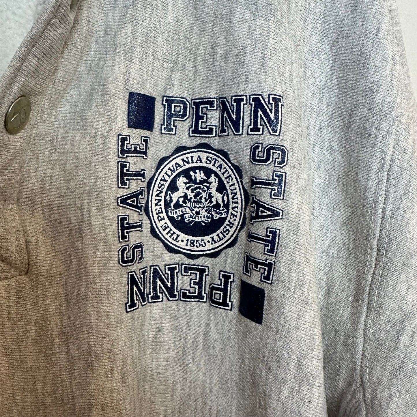 Vintage 80s 90s Champion Penn State USA Reverse Weave Warmup Snap Sweatshirt Pullover