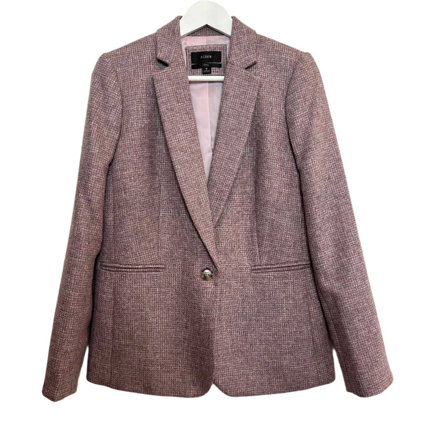 J. Crew Parke Wool Blazer Tweed Pink Mauve Moon Quality British Cloth 8