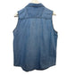 Vintage 90s Bill Blass Jeans Denim Top Sleeveless Collared Button Up Jean Shirt L