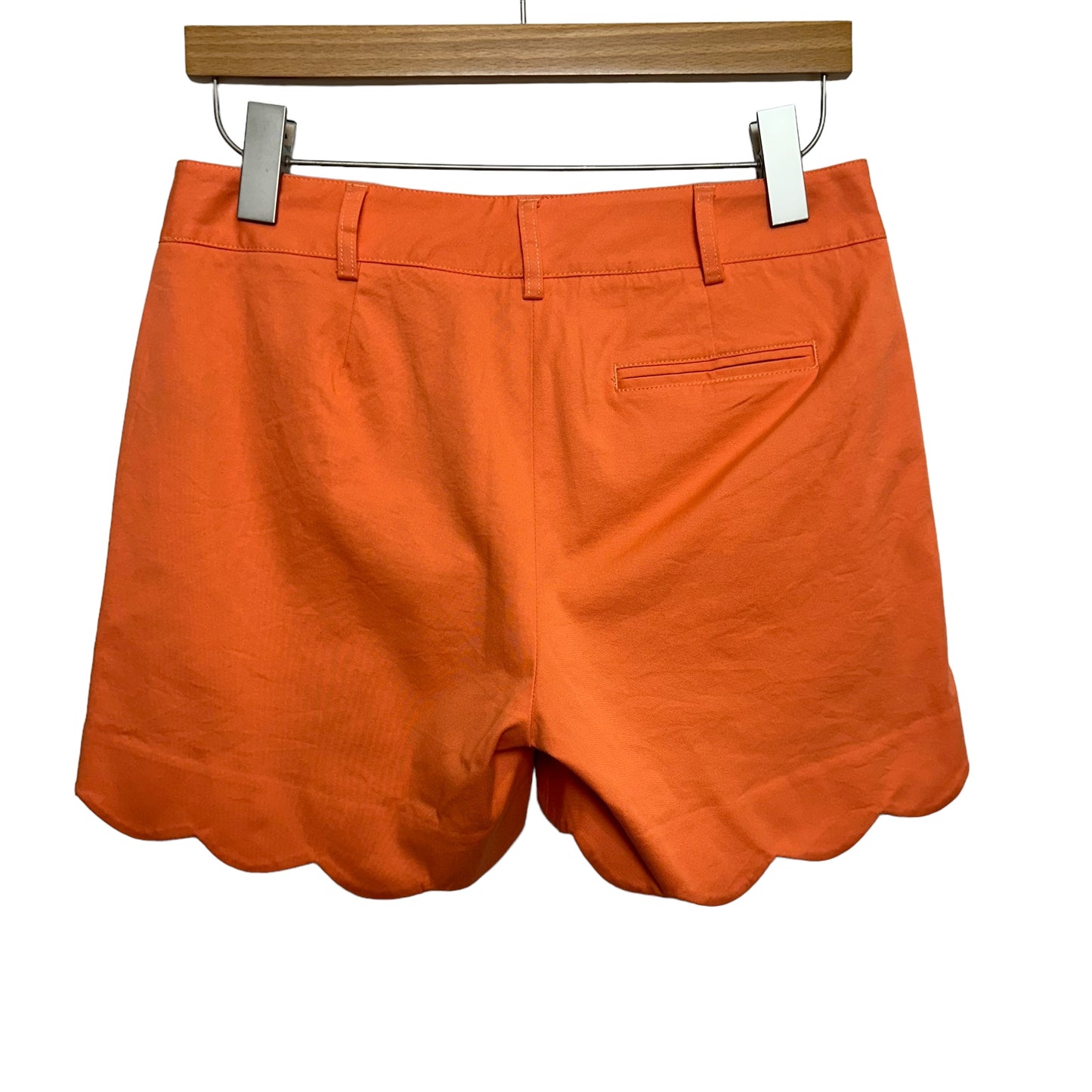 J. McLaughlin Petal Short Scalloped Hem Orange Stretch Cotton 4