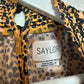 Saylor Kirstin Dress Leopard Maxi Smocked Cotton Short Sleeve Small