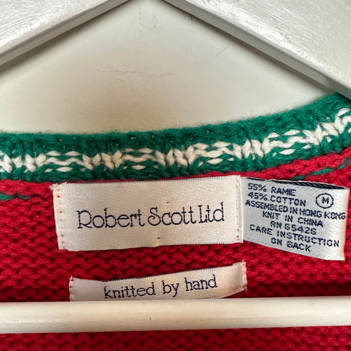 Vintage Robert Scott Ltd Tennis Cardigan Sweater Chunky Knitted by Hand Medium