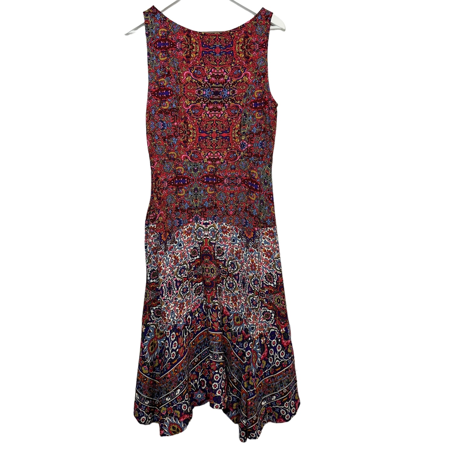 Anthropologie Maeve Violette Midi Dress Abstract Boho Handkerchief Sleeveless 10