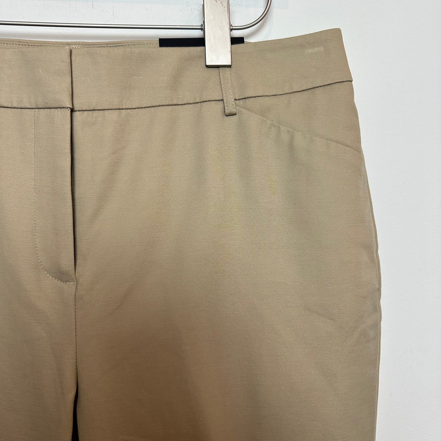 New with Tags Chico's So Slimming Crop Pants Khaki Tan Stretch Cuffed Trouser 12