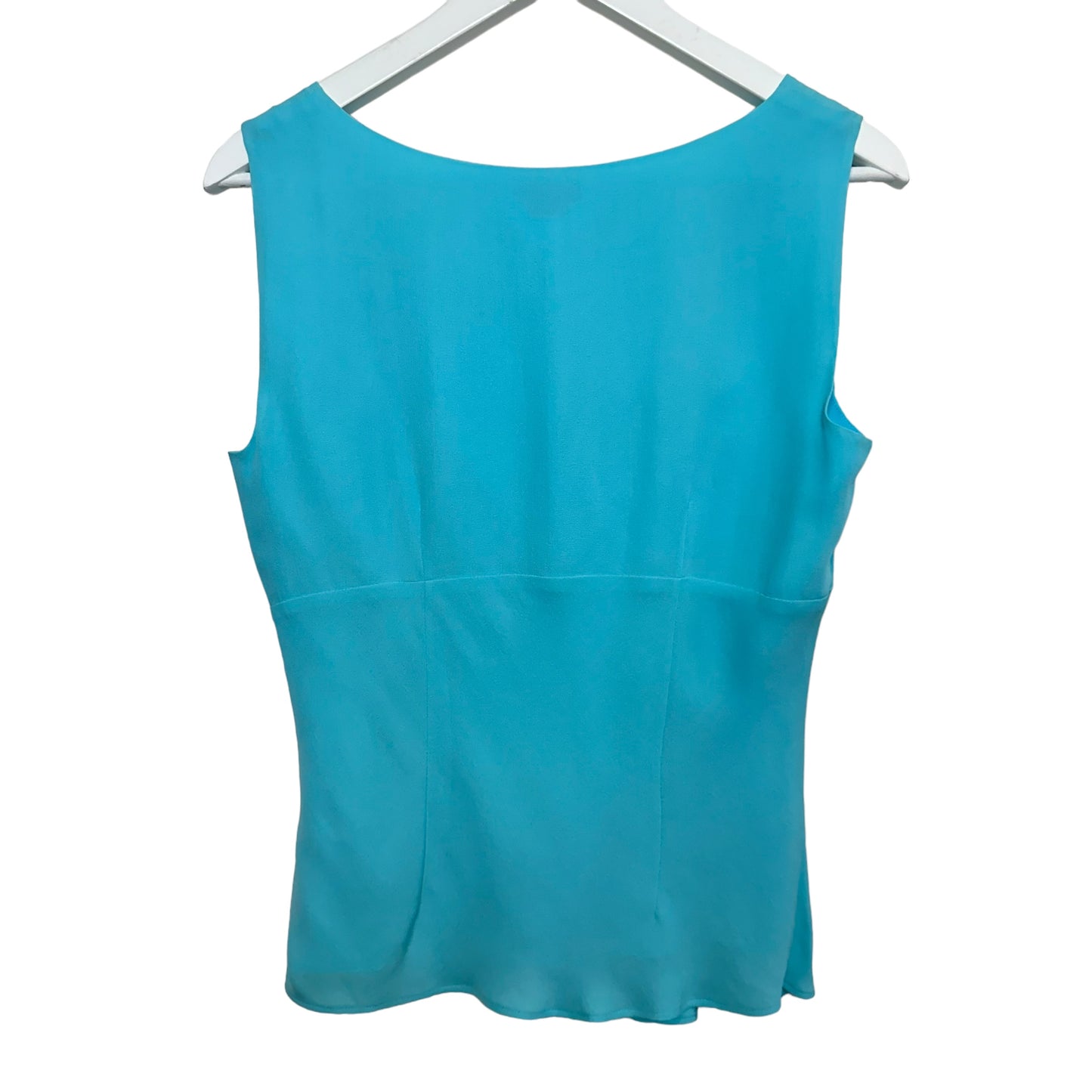 NWT Vintage Talbots Silk Blouse Y2K Blue Sleeveless Tank Top Blouse 4