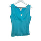 NWT Vintage Talbots Silk Blouse Y2K Blue Sleeveless Tank Top Blouse 4