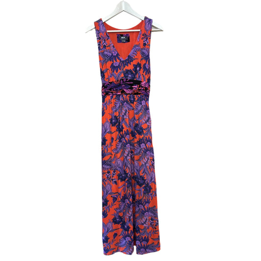 Anthropologie Maeve Macie Maxi Dress Floral Sleeveless Purple Orange Red 8