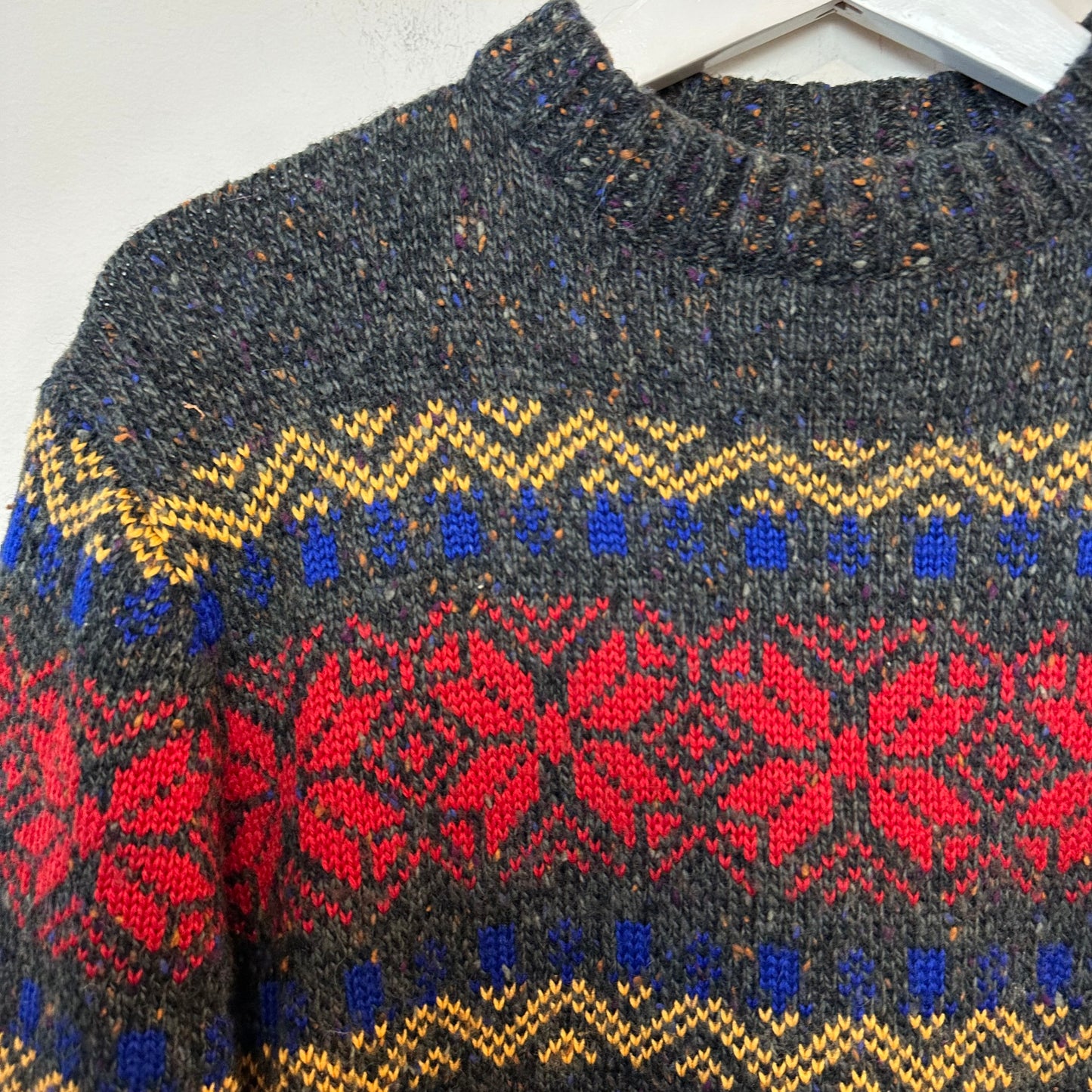 Puritan 90s Chunky Knit Sweater Crewneck Fair Isle Ski Grandpa Medium