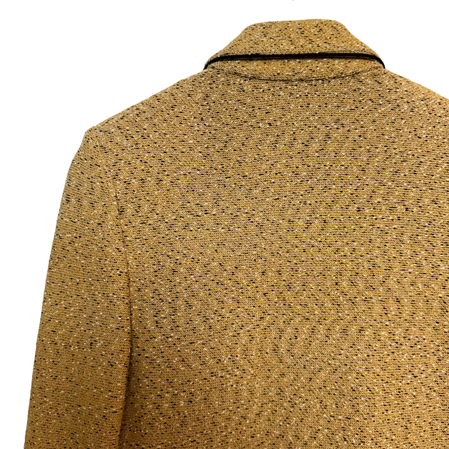 St. John Knit Blazer Jacket Long Topper Yellow Gold Tweed