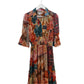 Chico's Tapestry Print Tiered Ruffled Shirt Dress Midi Boho Floral 00 2