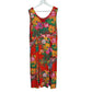 Vintage Jams World Janice Dress Midi Sleeveless Red Floral Large