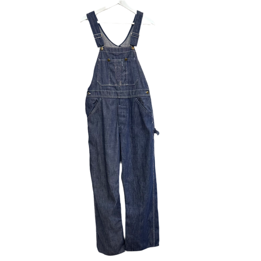 Vintage 70s 80s Sears Overalls Soft Denim Jean Button Fly Carpenter 32 X 32