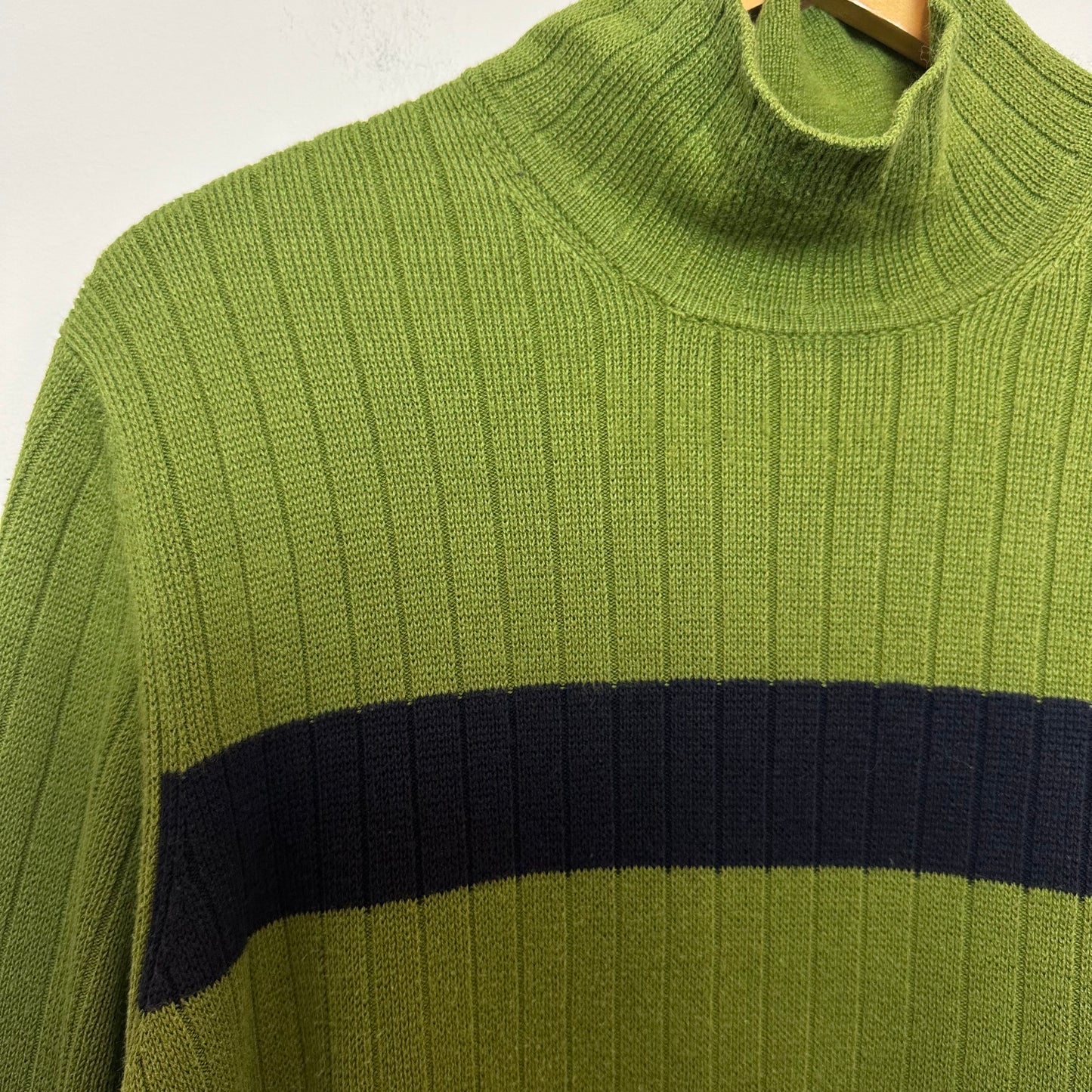 Vintage 90s Abercrombie & Fitch Sweater Mock Neck Turtleneck Single Stripe XL