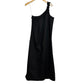 Bird and Knoll Donatella Dress Black One Shoulder Maxi Cotton XL