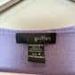 Griffen Cashmere Cardigan Sweater Shrug Shawl Cropped Bolero Purple Tie Front Medium