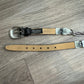 Vintage Brighton Belt Silver Black Chain Hearts Western Leather Braided Large