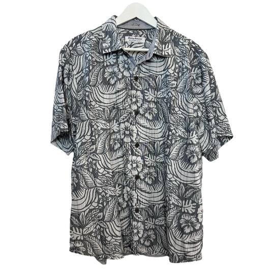 Tommy Bahama The Coconut Point Cabana Blooms Shirt Short Sleeve Islandzone Grey Large