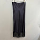 Jaloux / Zalu Silk Matching Set Top and Slip Skirt Beaded Fringe Grey Small