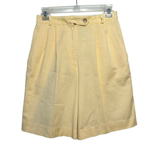 Vintage 90s Talbots David Brooks High Rise Pleated Shorts Yellow Long 6