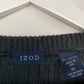 90s Izod Sweater Single Stripe Grandpa Chunky Knit Ribbed XL