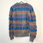 70s 80s Odyssey Open Knit Sweater Striped Pastel Spring Large