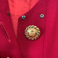 Vintage 80s Rickie Freeman for Teri Jon Red Dress Gold Buttons 8