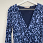 Tory Burch Michele Wrap Dress Size Medium Blue Floral