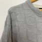 90s Hill & Archer Gray Chunky Knit Grandpa Sweater Large Tall