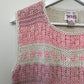 Vintage Images Pink Striped Hand Knit Sweater Vest Large