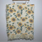 Vintage Sunflower Throw Blanket Hearts Fringe Knit